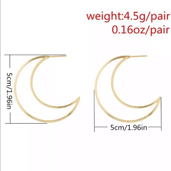 {ARABELLA} gold crescent statement hoop earrings - Picture 4 of 7